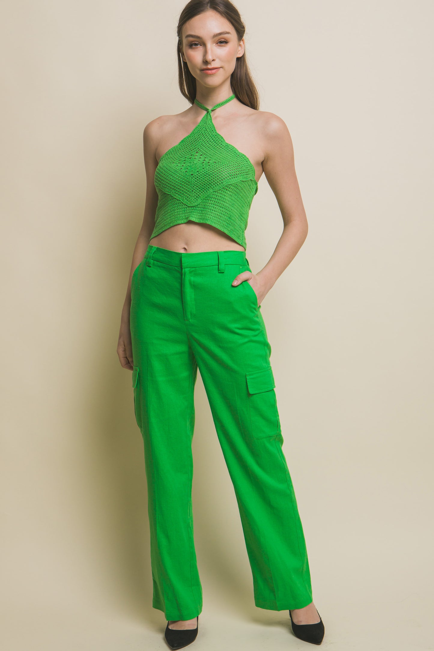 T8064LT Halter Crop Top