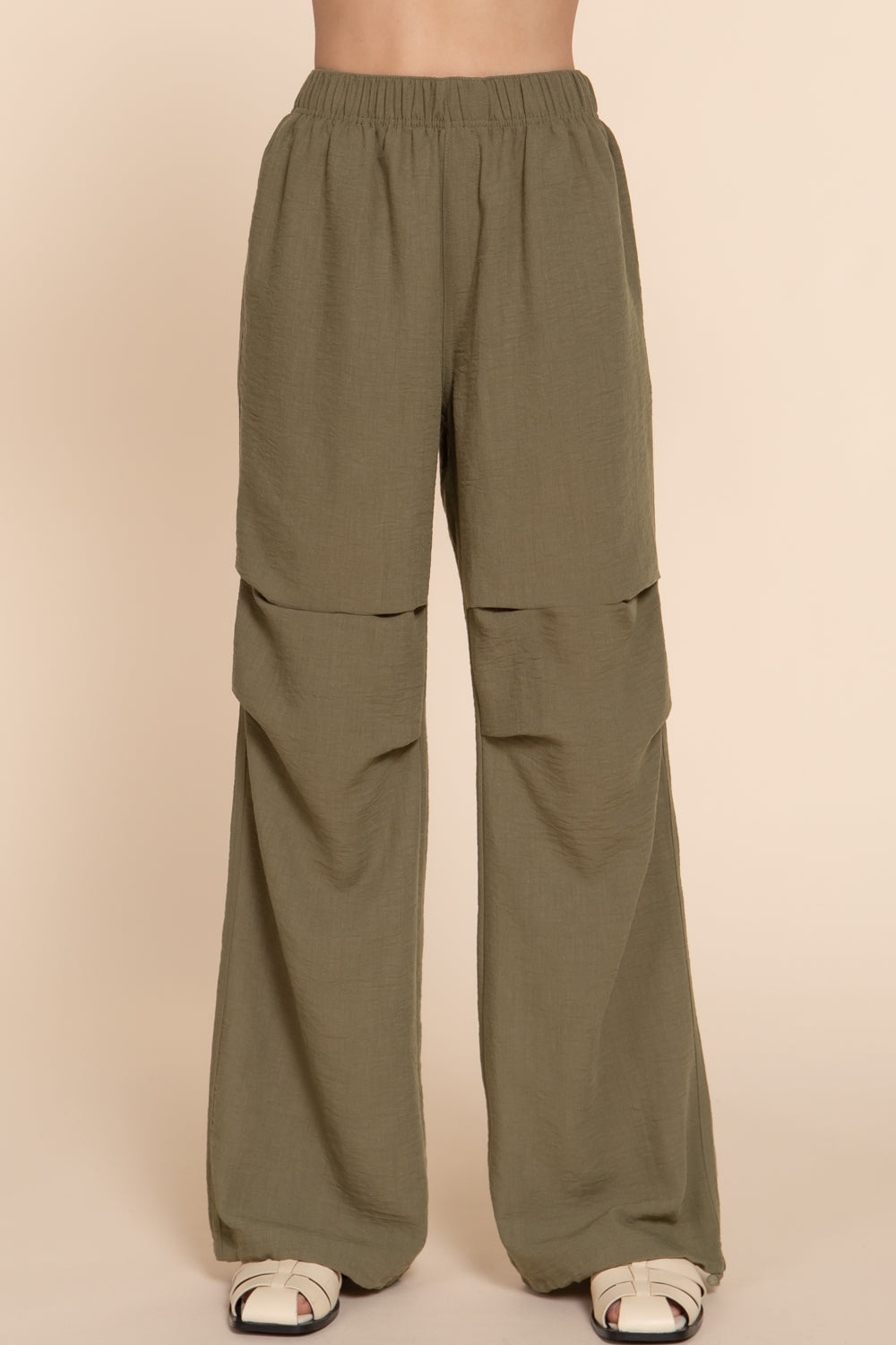 P8086AB LINEN EFFECT PARACHUTE PANTS