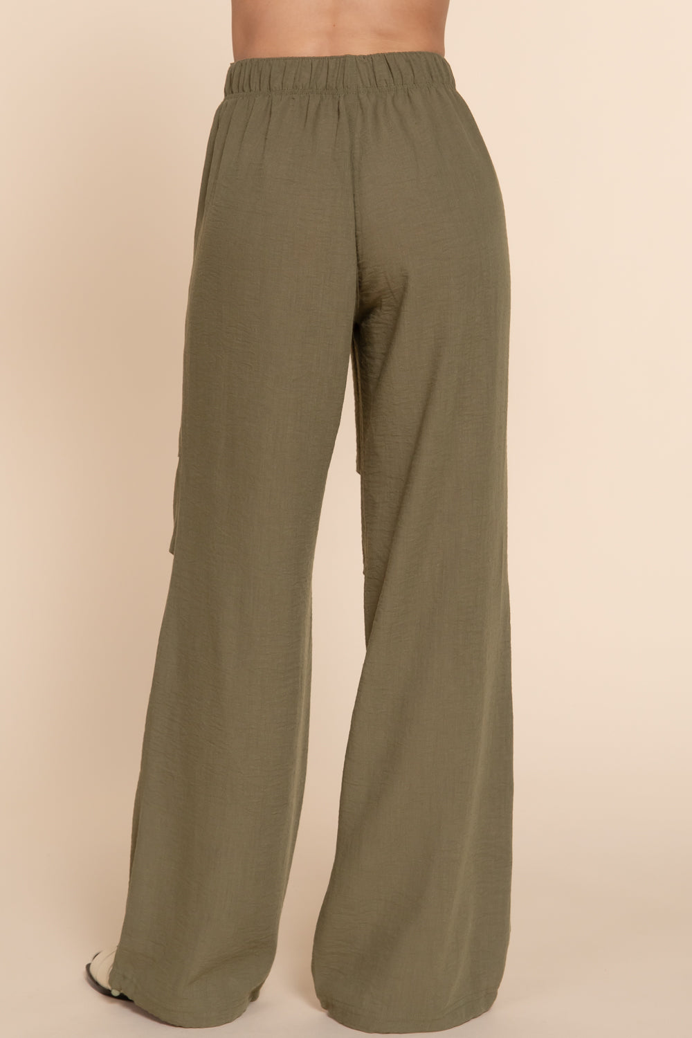 P8086AB LINEN EFFECT PARACHUTE PANTS