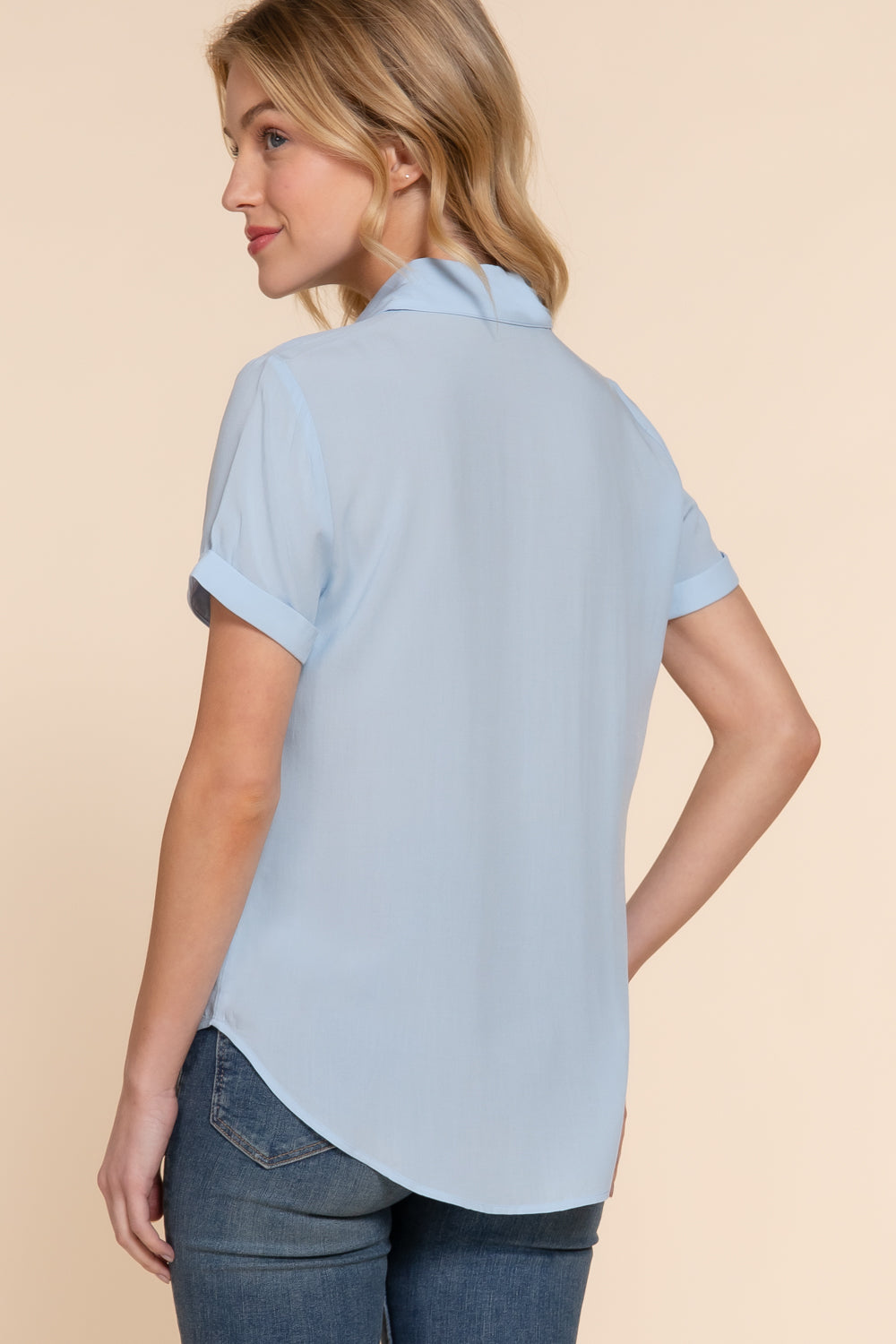 T8014AB SHORT SLV BUTTON DOWN WOVEN SHIRT