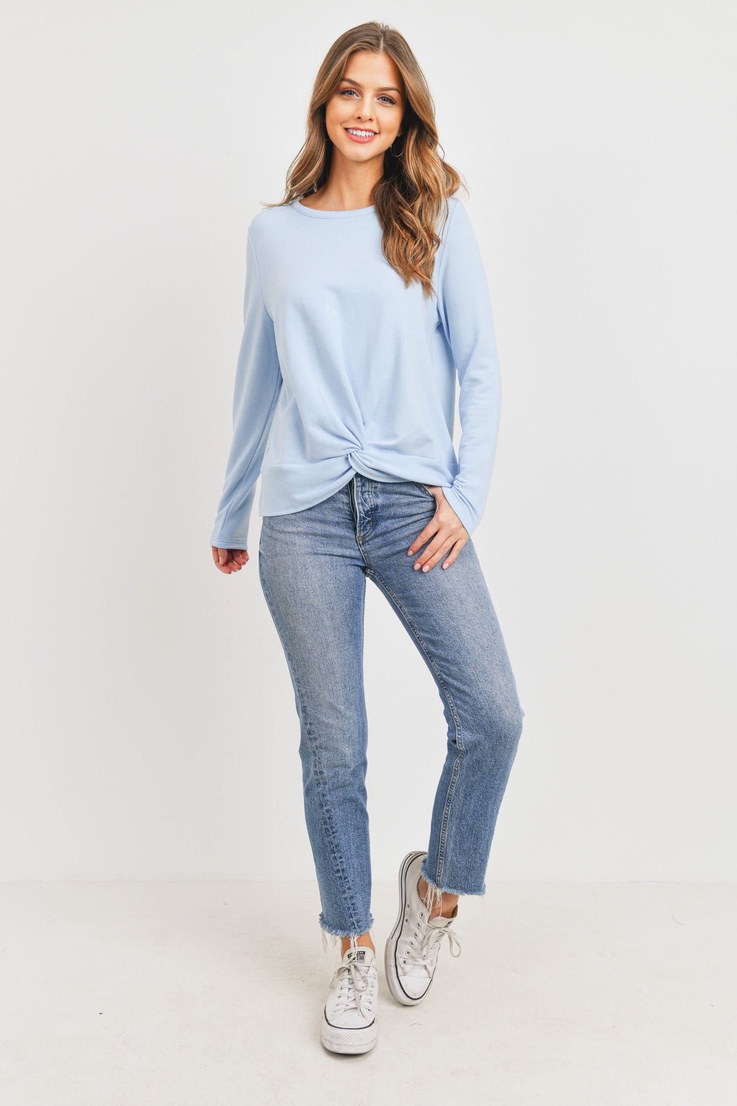 Long Sleeve Front Twist Baby Fleece Pullover