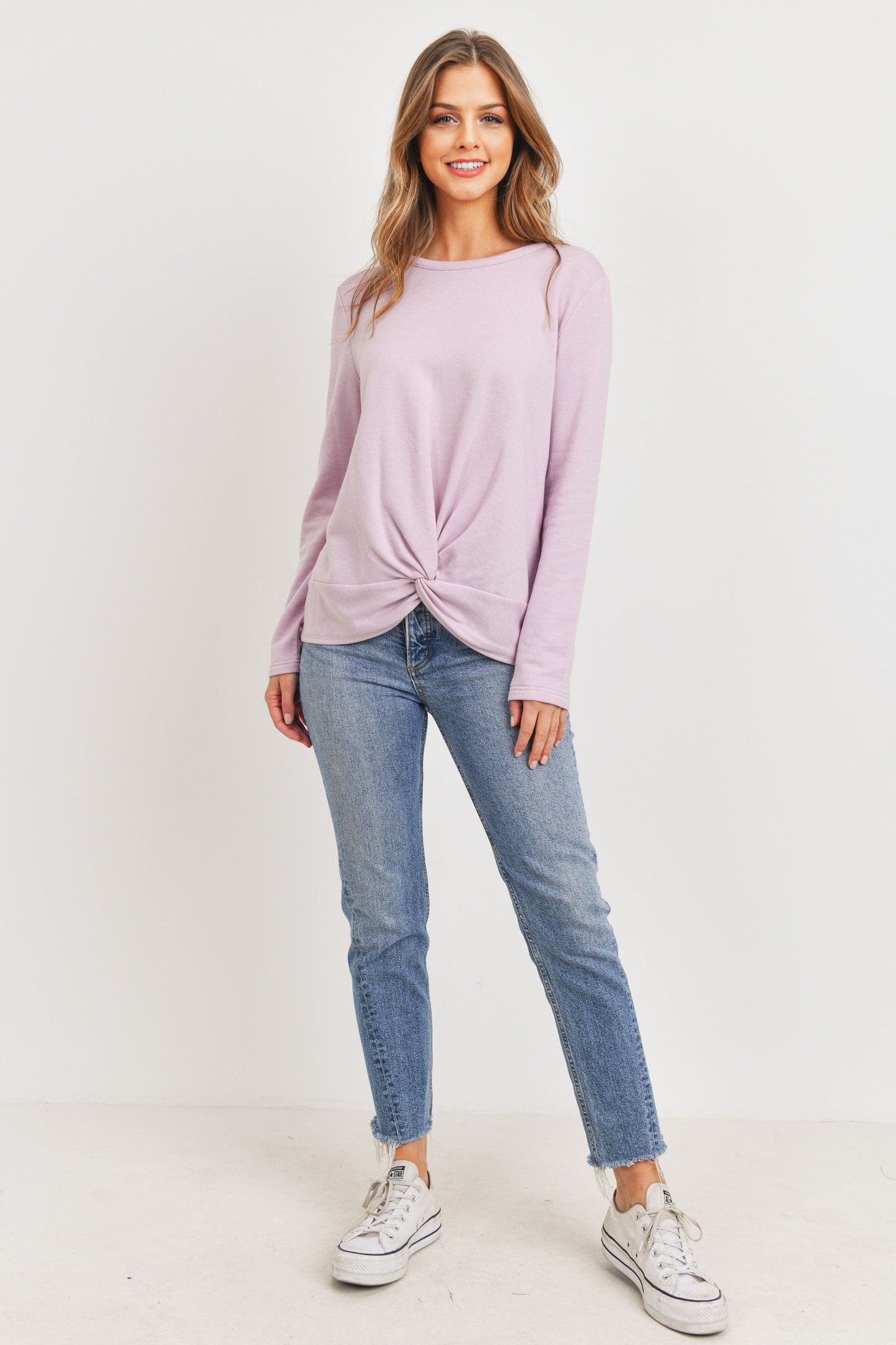 Long Sleeve Front Twist Baby Fleece Pullover