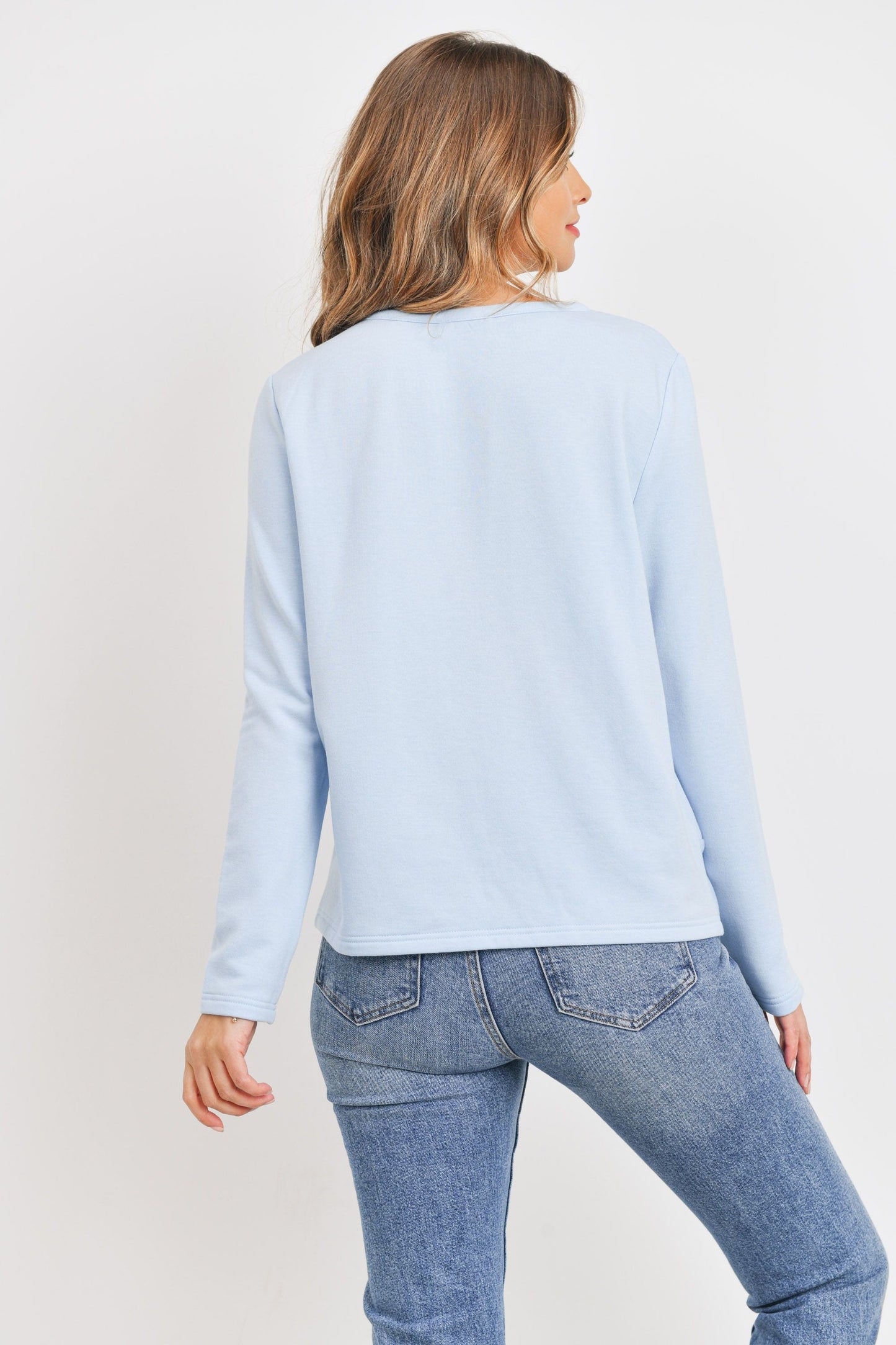 Long Sleeve Front Twist Baby Fleece Pullover
