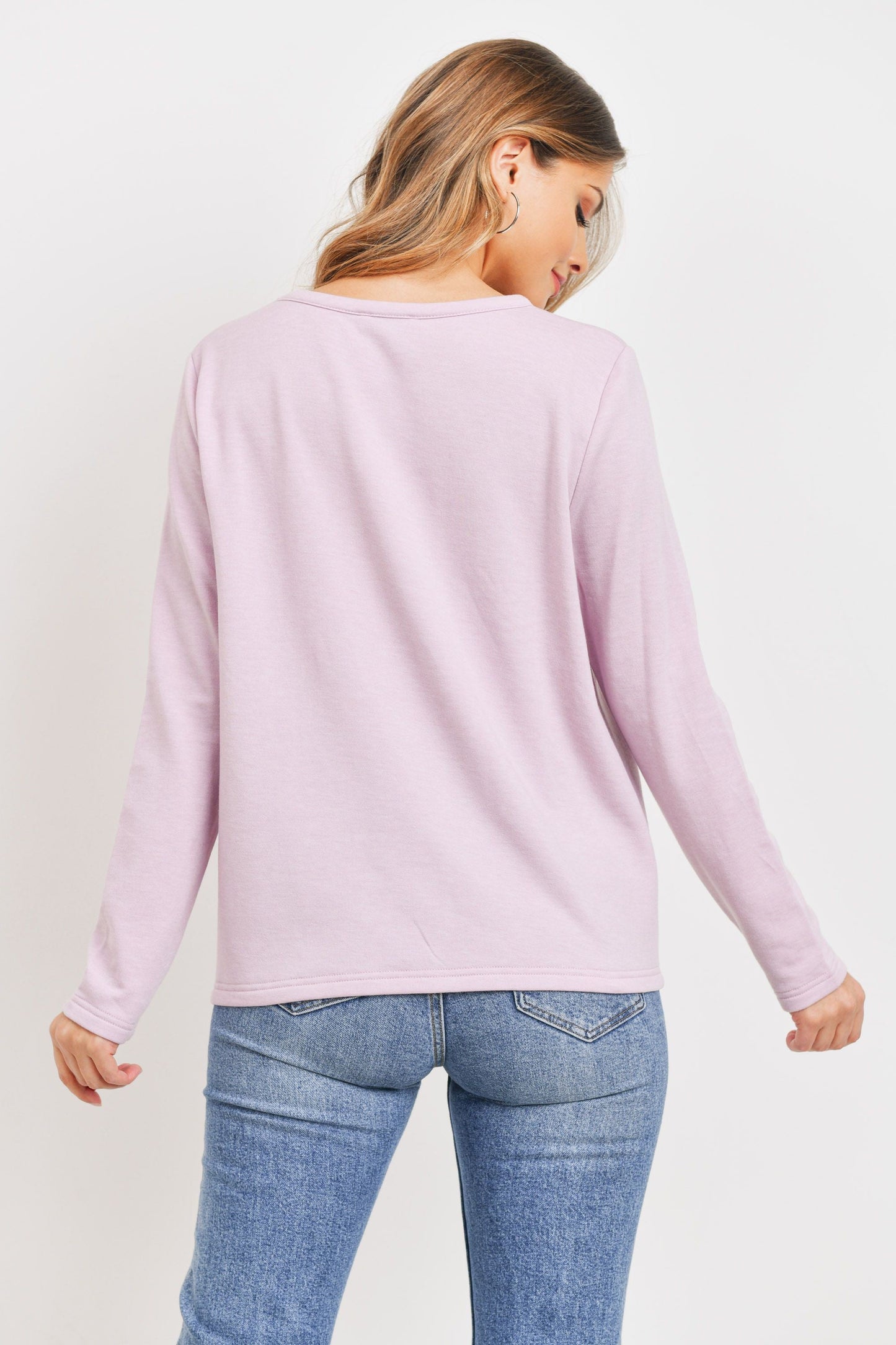 Long Sleeve Front Twist Baby Fleece Pullover