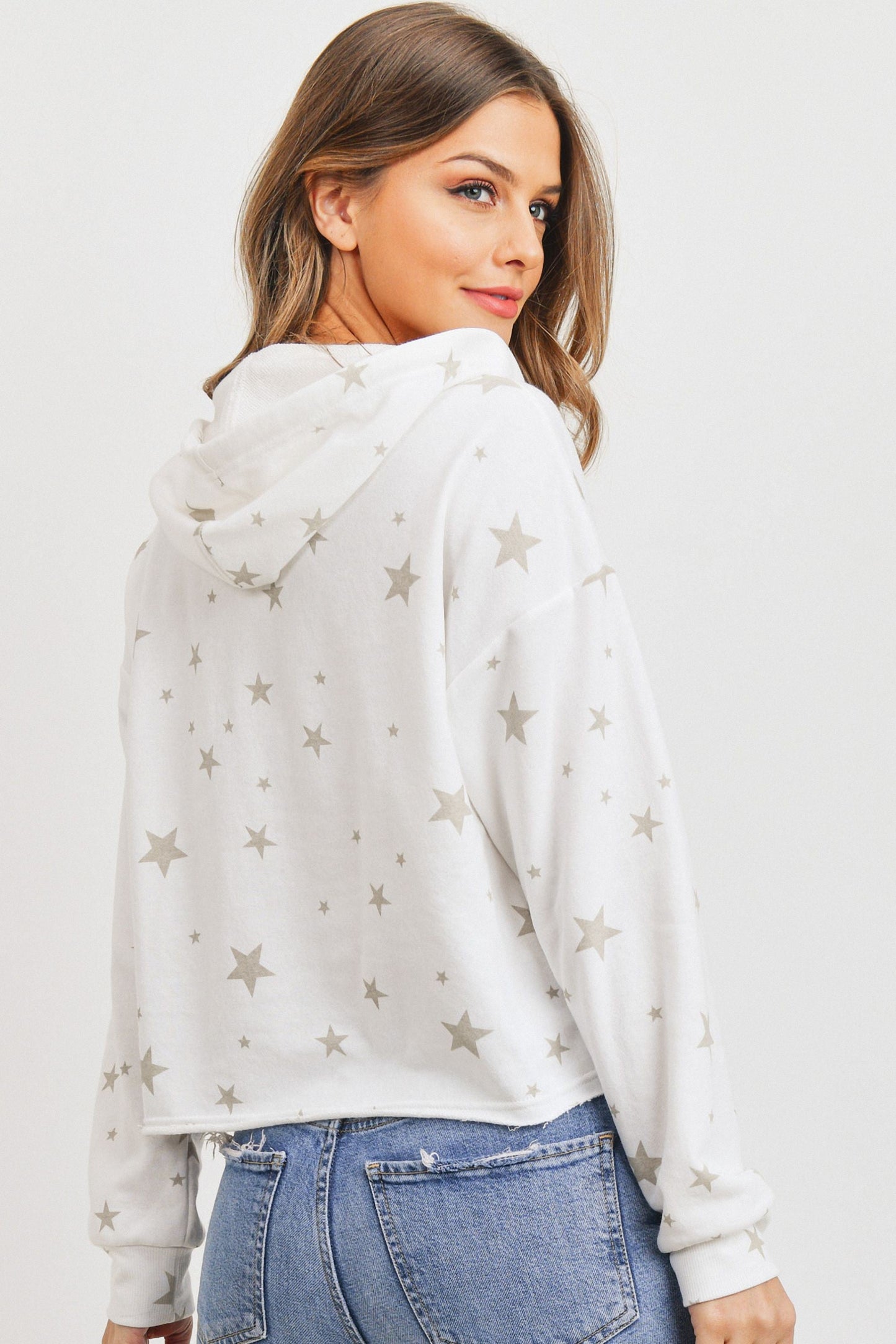 Long Sleeve Hoodie Star Printed FT