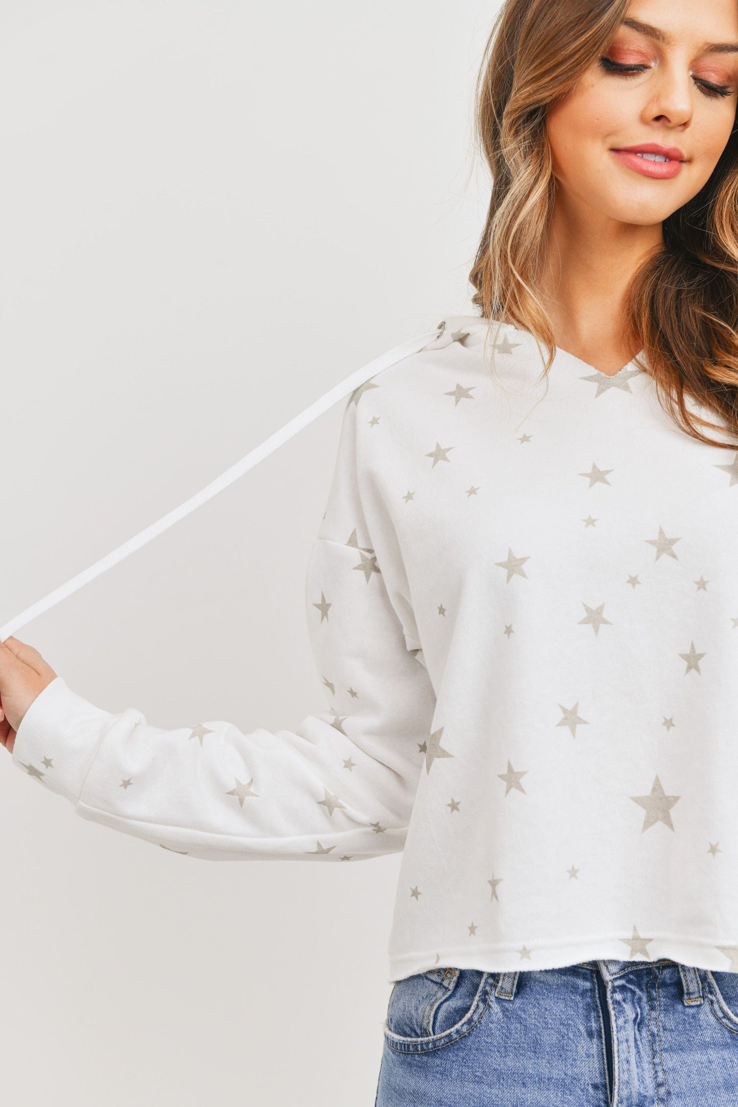 Long Sleeve Hoodie Star Printed FT