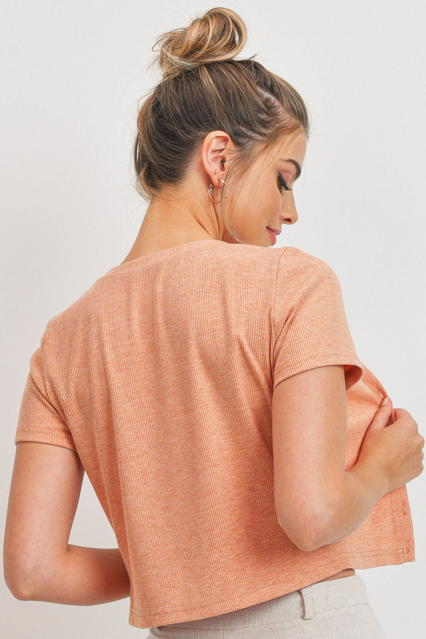 Rib Button Down Cardigan with Tank Set