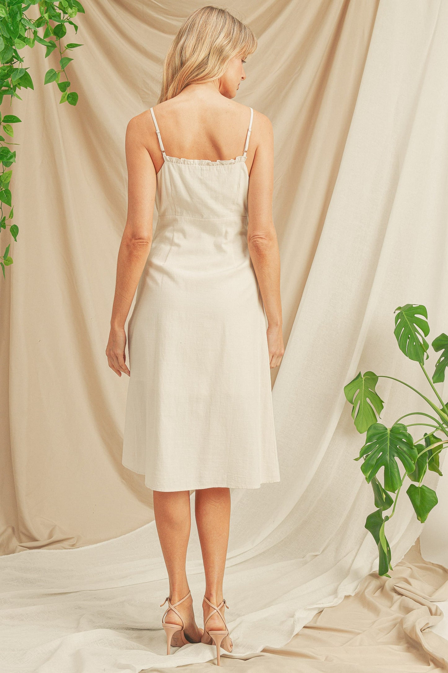Front Button Detail Short Sleeve Dress