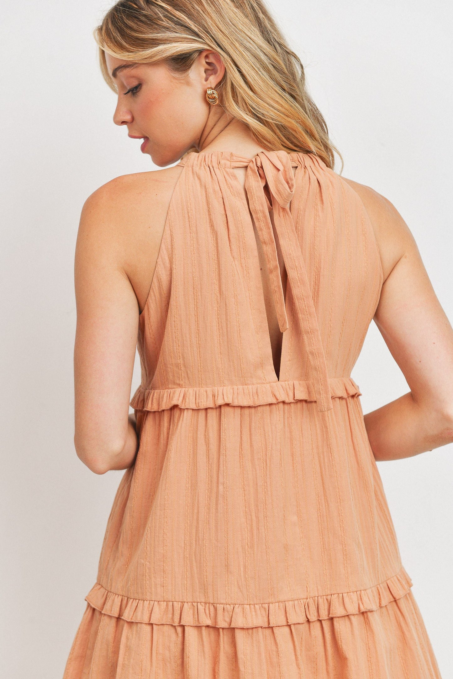 Textured Woven Fabric with Tier Dress