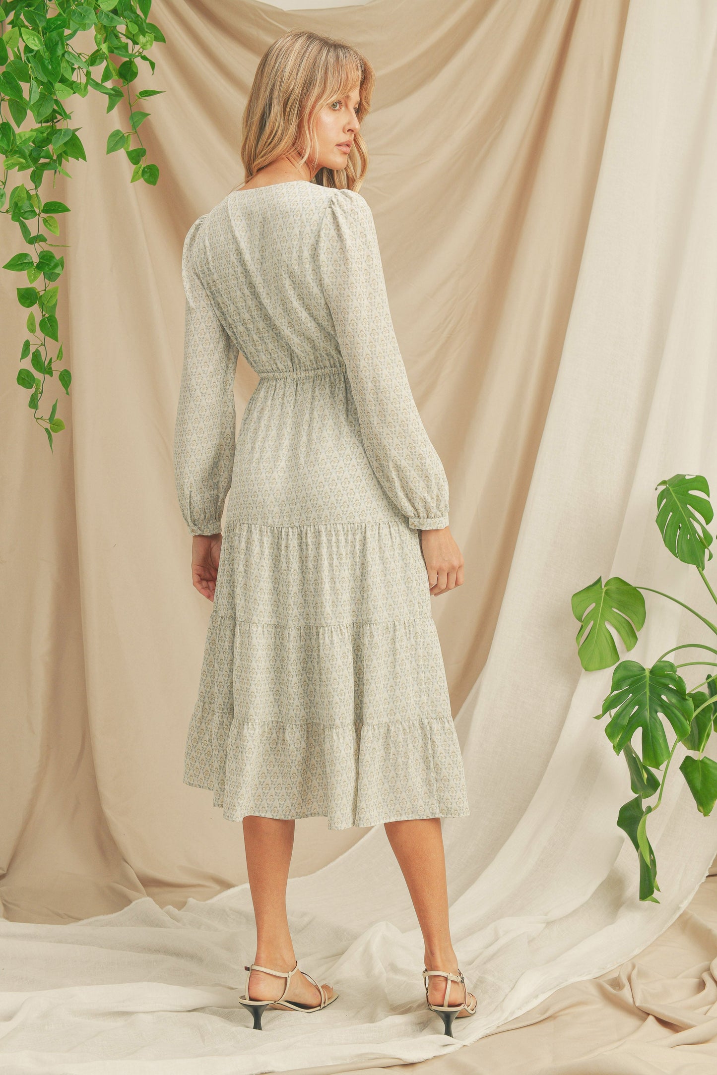 Surplice Dress Long Sleeve Maxi Dress