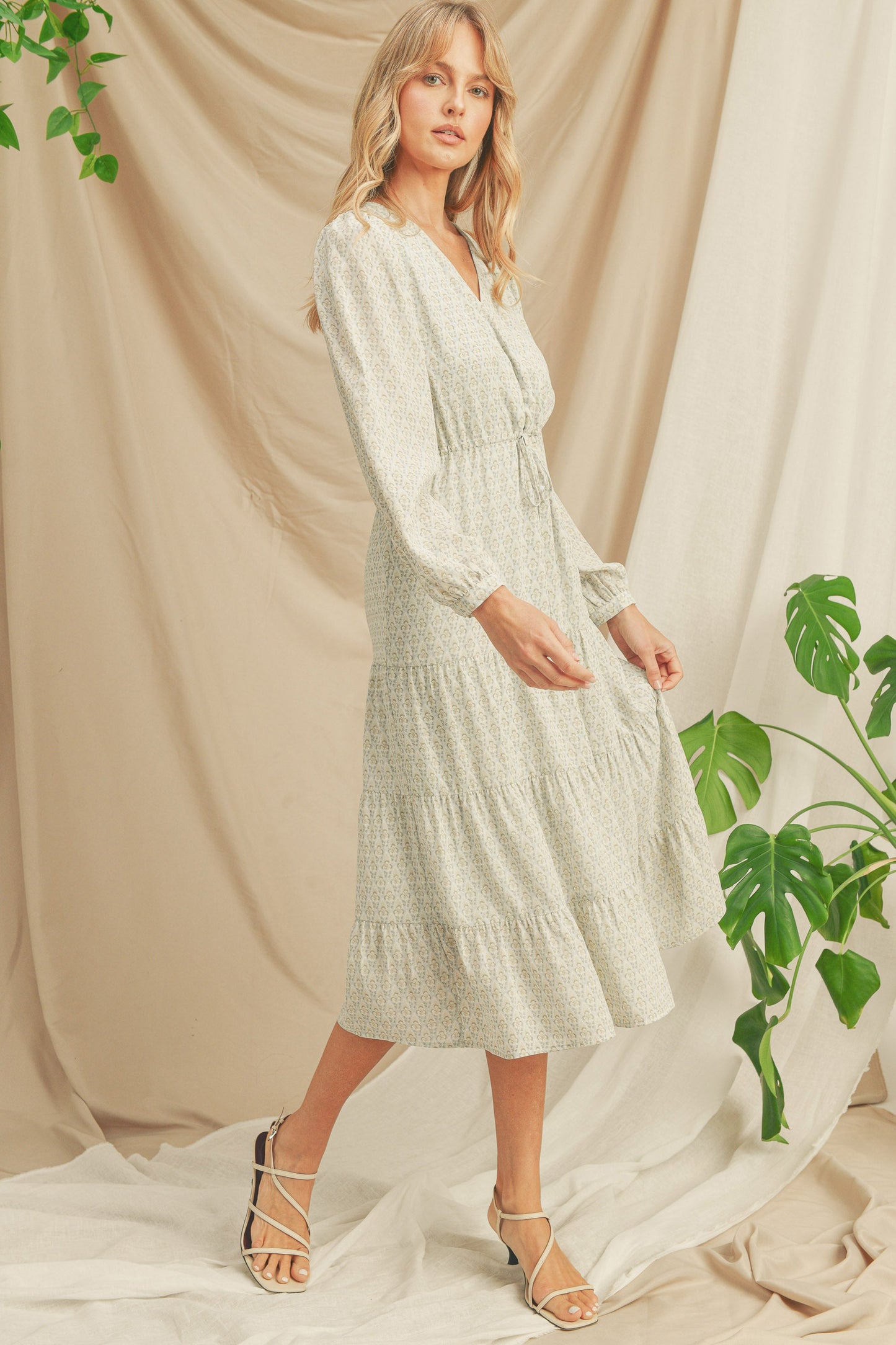 Surplice Dress Long Sleeve Maxi Dress