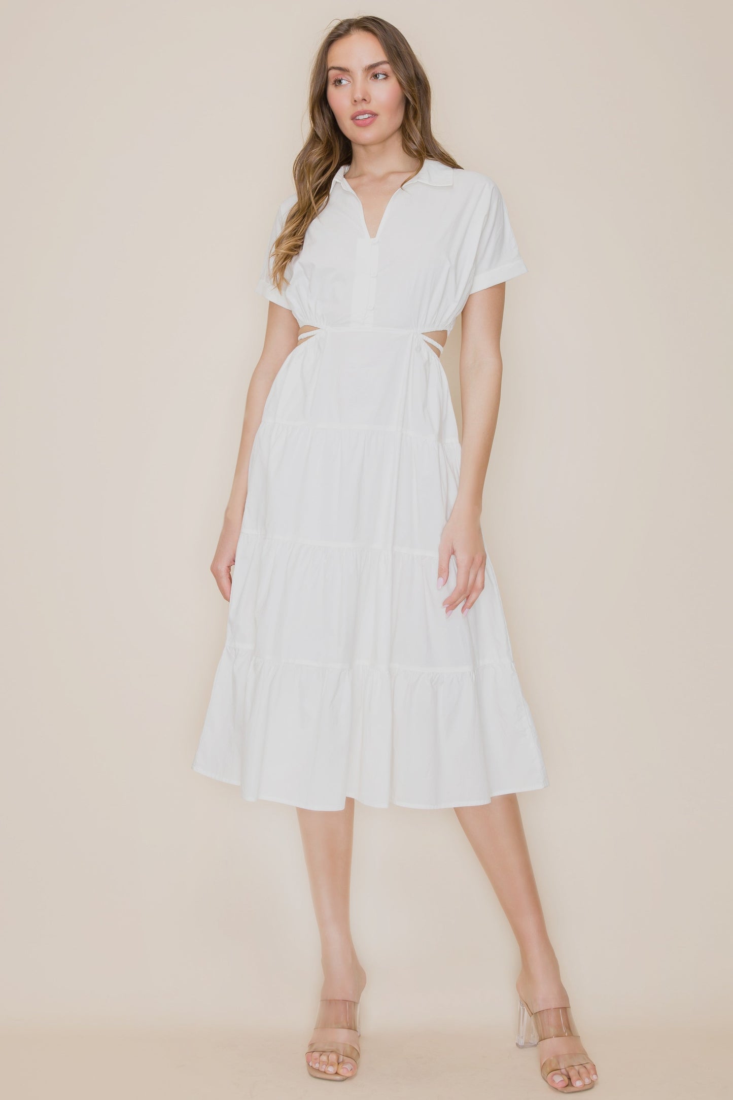 Open Waist Short Sleeve Dress