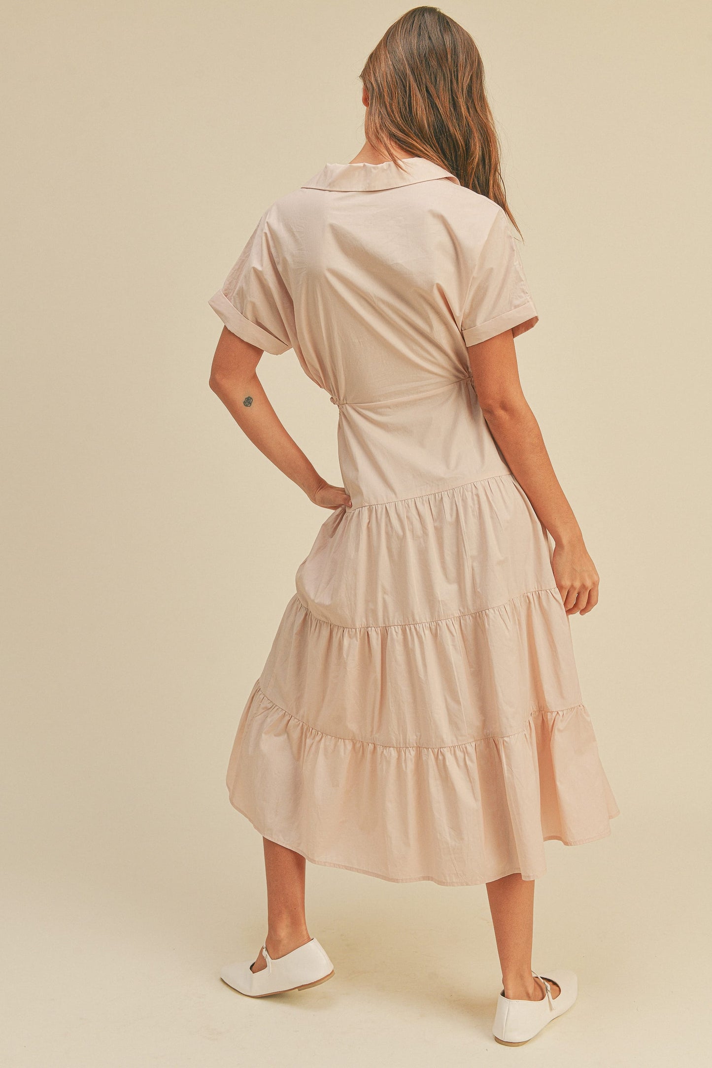 Open Waist Short Sleeve Dress