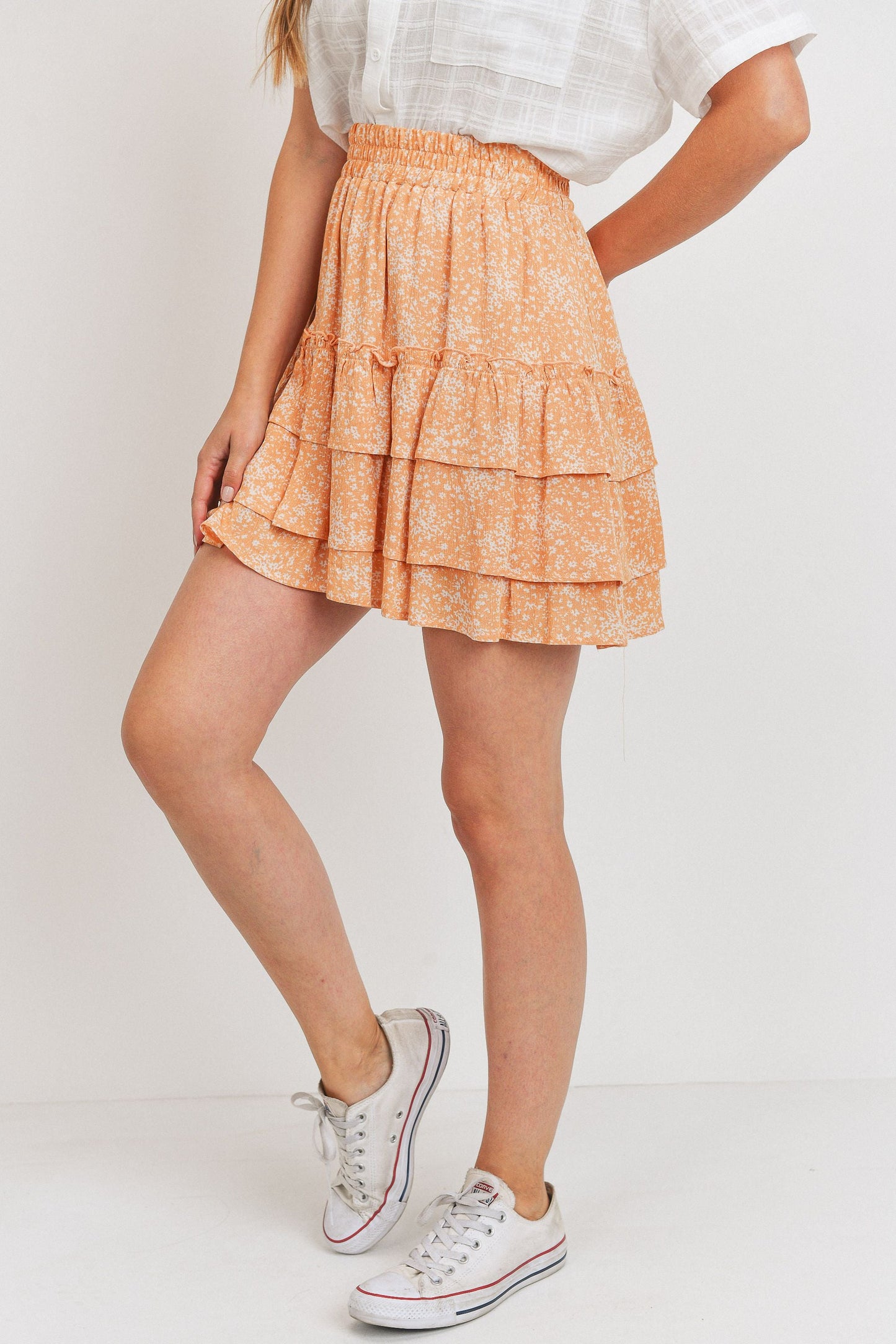 Ditsy Floral Three Layer Skirt