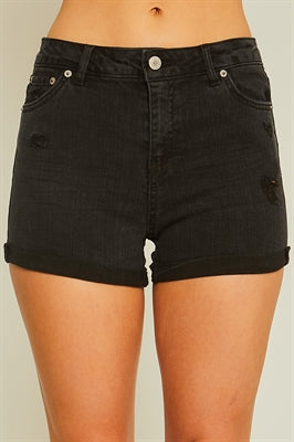 S8081LT  Mid-Rise Denim Shorts