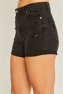 S8081LT  Mid-Rise Denim Shorts