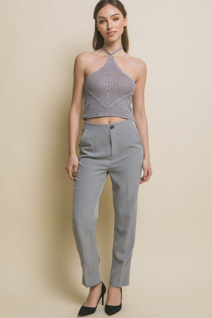 T8064LT  Halter Crop Top