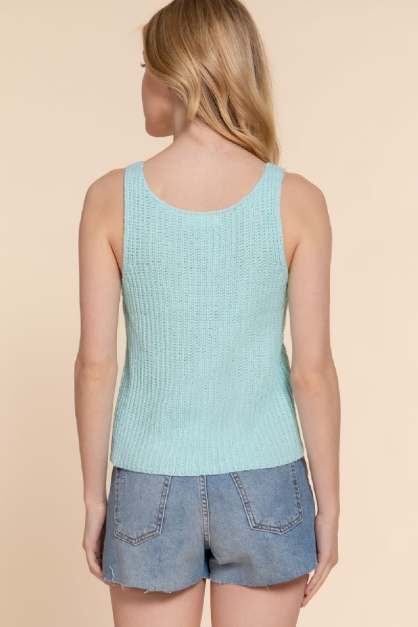 T8083AB SLEEVELESS V-NECK SWEATER TOP