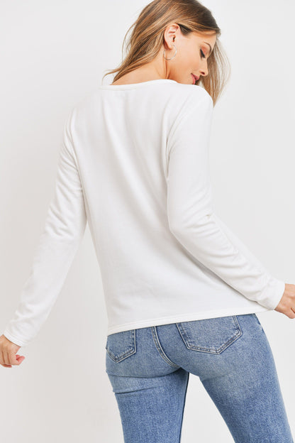 Long Sleeve Front Twist Baby Fleece Pullover