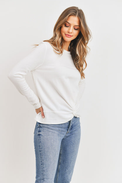 Long Sleeve Front Twist Baby Fleece Pullover