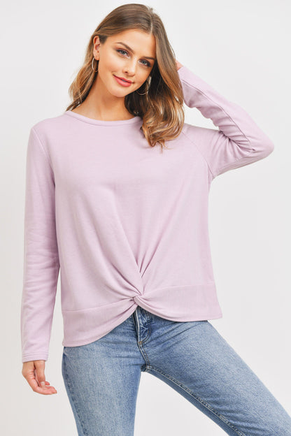 Long Sleeve Front Twist Baby Fleece Pullover
