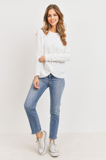 Long Sleeve Front Twist Baby Fleece Pullover