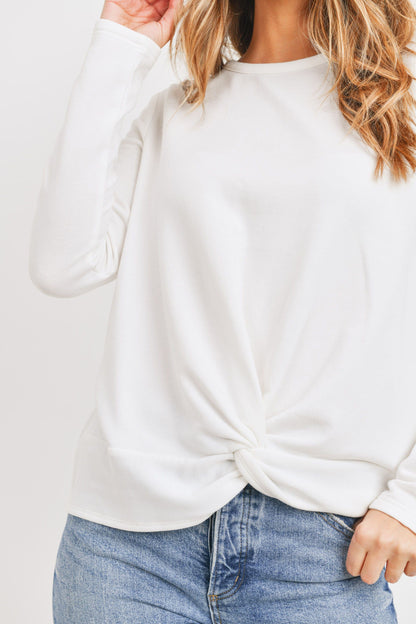 Long Sleeve Front Twist Baby Fleece Pullover