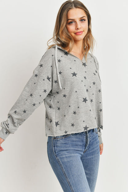 Long Sleeve Hoodie Star Printed FT