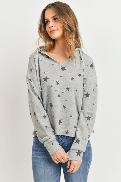 Long Sleeve Hoodie Star Printed FT