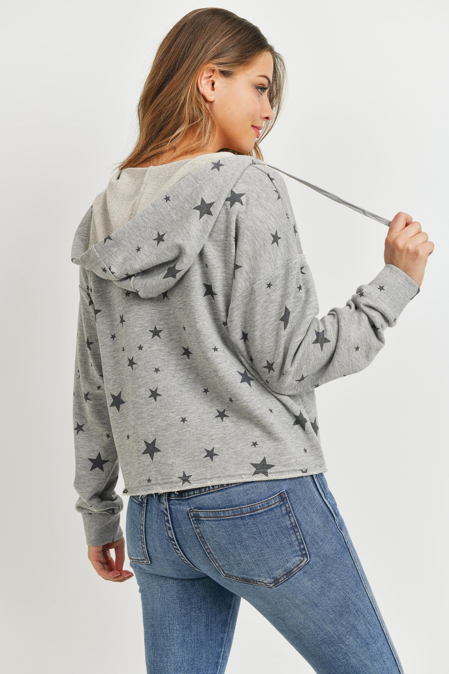 Long Sleeve Hoodie Star Printed FT