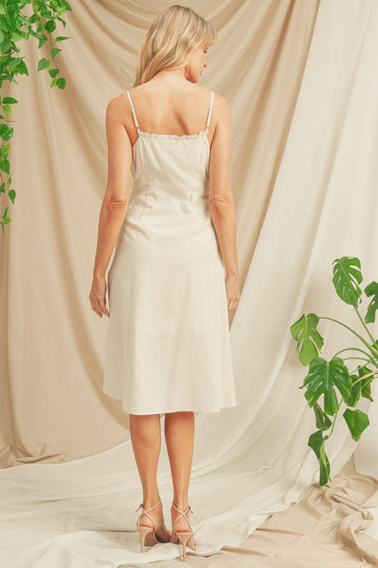 Front Button Detail Short Sleeve Dress