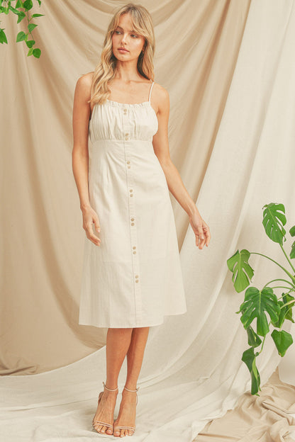 Front Button Detail Short Sleeve Dress