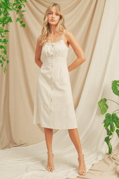Front Button Detail Short Sleeve Dress