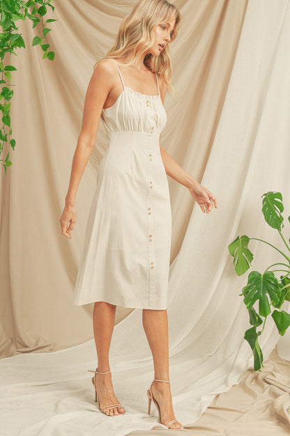 Front Button Detail Short Sleeve Dress