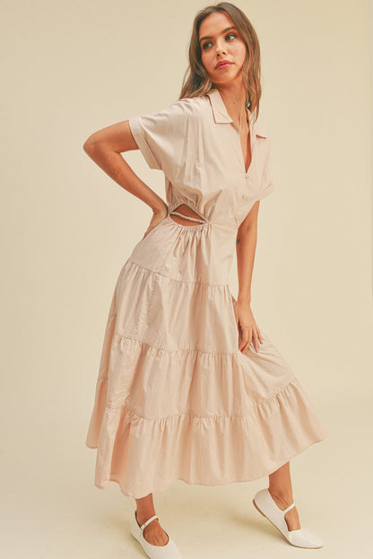 Open Waist Short Sleeve Dress