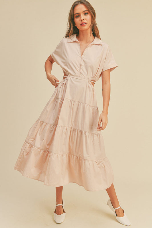 Open Waist Short Sleeve Dress