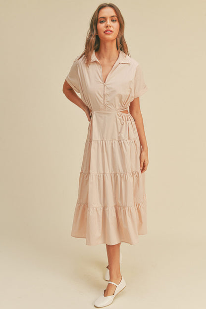 Open Waist Short Sleeve Dress