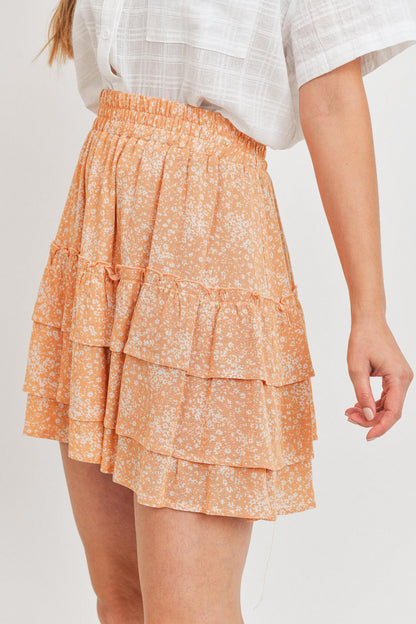 Ditsy Floral Three Layer Skirt