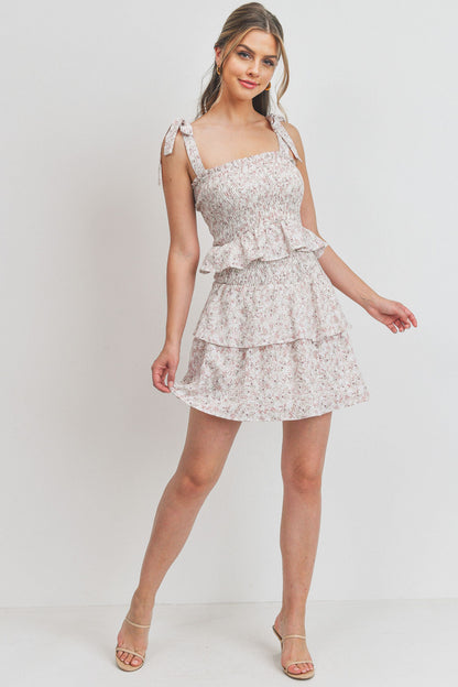 Smocking Waist Two Layer Skirt