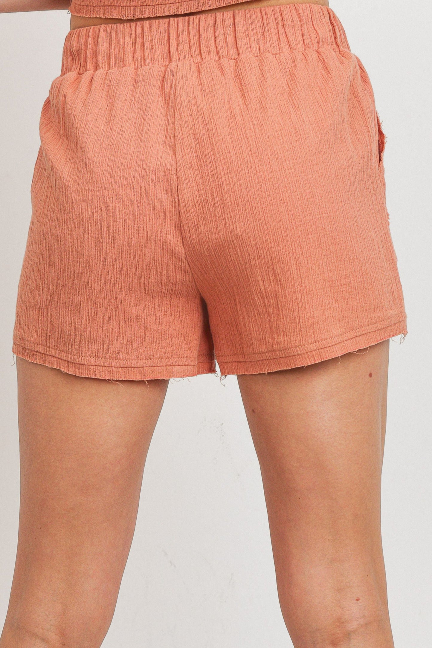 Drawstring Two Sided Pocket Shorts