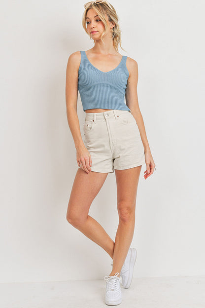 Ribbed Knit Sleeveless Top